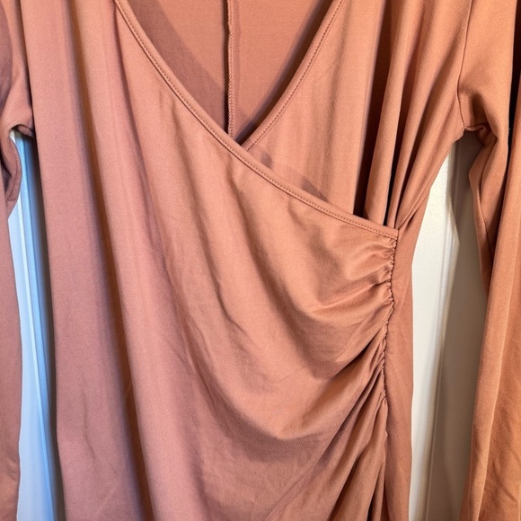 Ambiance Women’s Pink Long Sleeve Soft Wrap Dress Size Large - Picture 2 of 10